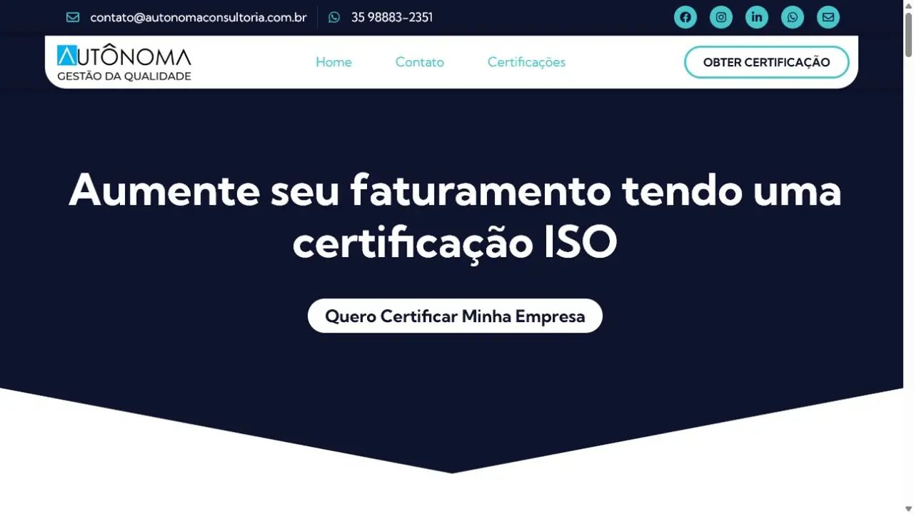 Captura do site Autônoma Soluções Empresariais