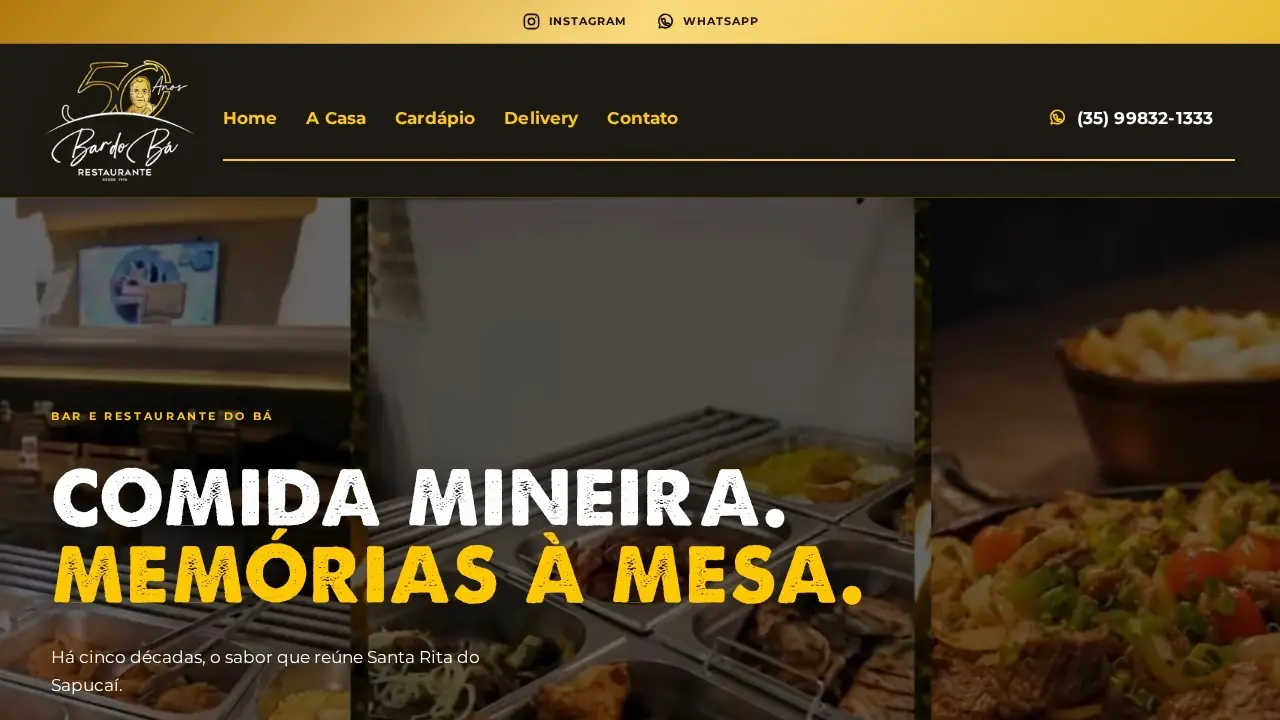Captura do site Bar do Bá