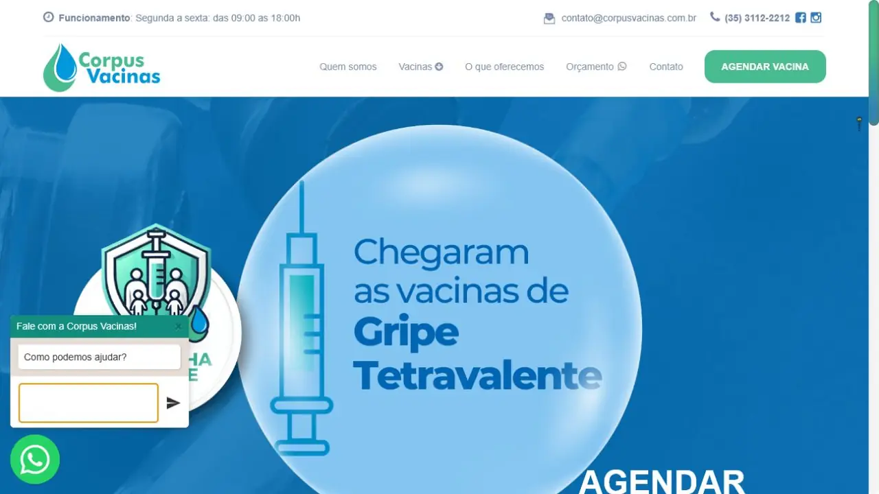 Captura do site Corpus Vacinas