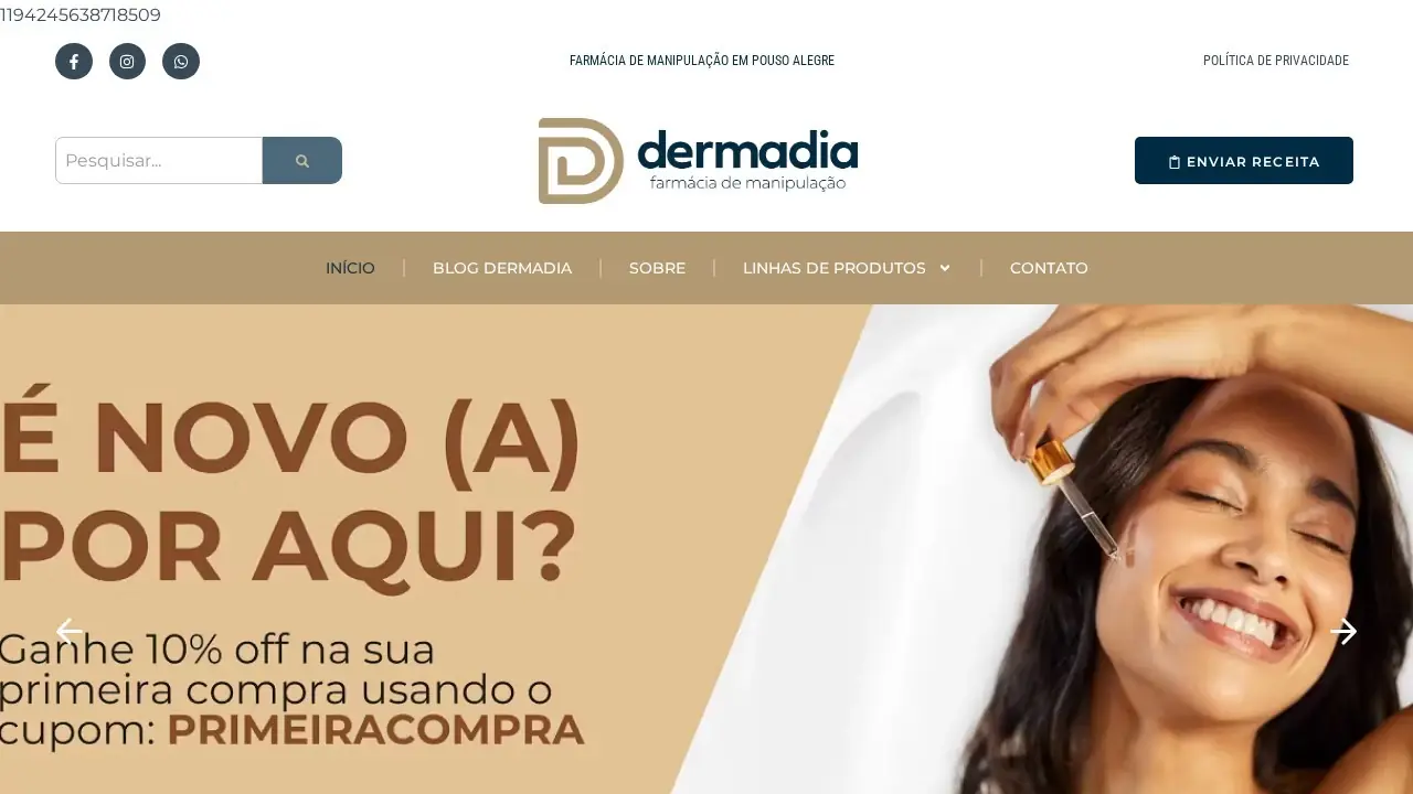 Captura do site Dermadia