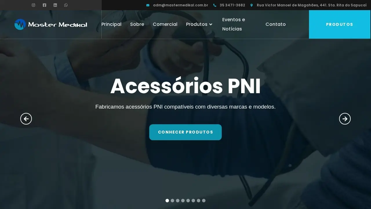 Captura do site Master Medikal